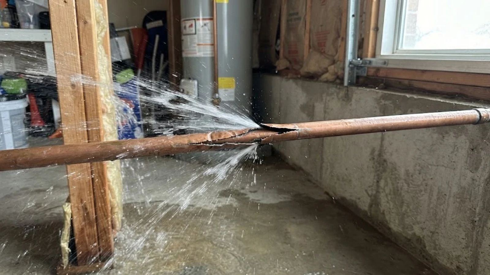 Burst pipe repair after a hard freeze in Denton, TX
