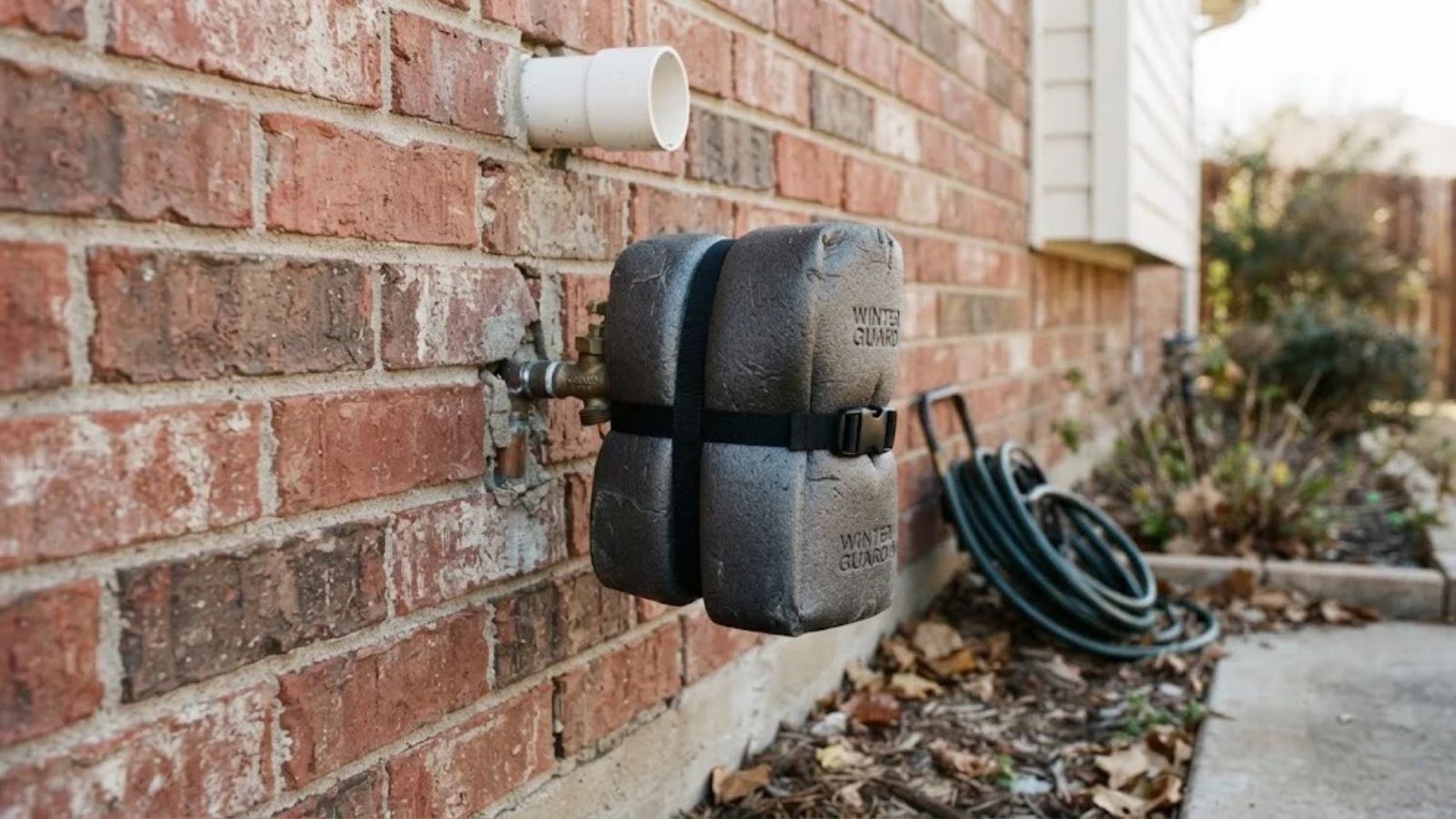 Outdoor hose bib repair on a Denton, TX home
