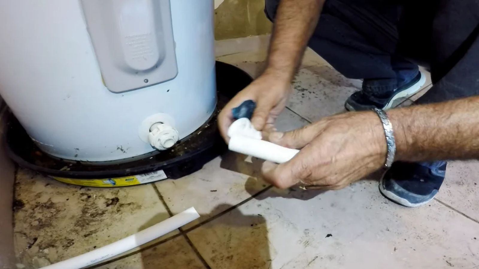 New water heater installation with drain pan in Denton, TX